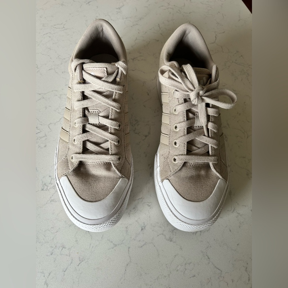 Adidas Women’s Bravada 2.0 Platform Wonder Beige Canvas Sneaker - Picture 7 of 15